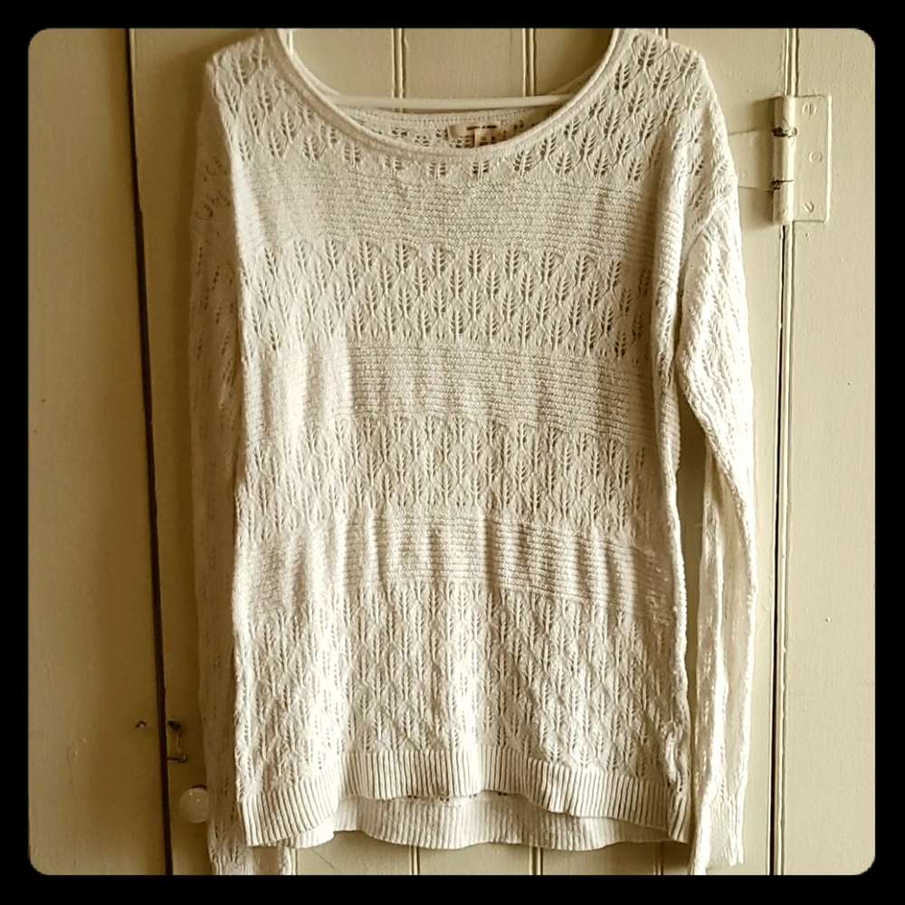 DKNY White Crochet Top Size Medium